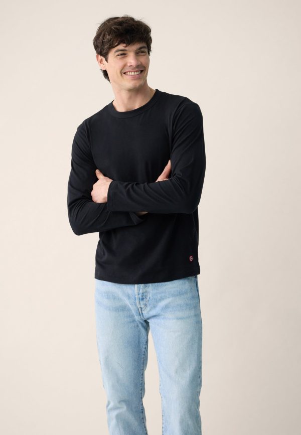 T-shirt manches longues en coton - Superbe Noir – Image 2