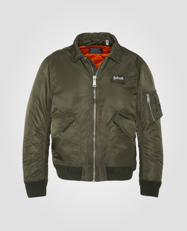 Bomber CWU army kakien nylon recyclé, coupe ajustée – Image 2