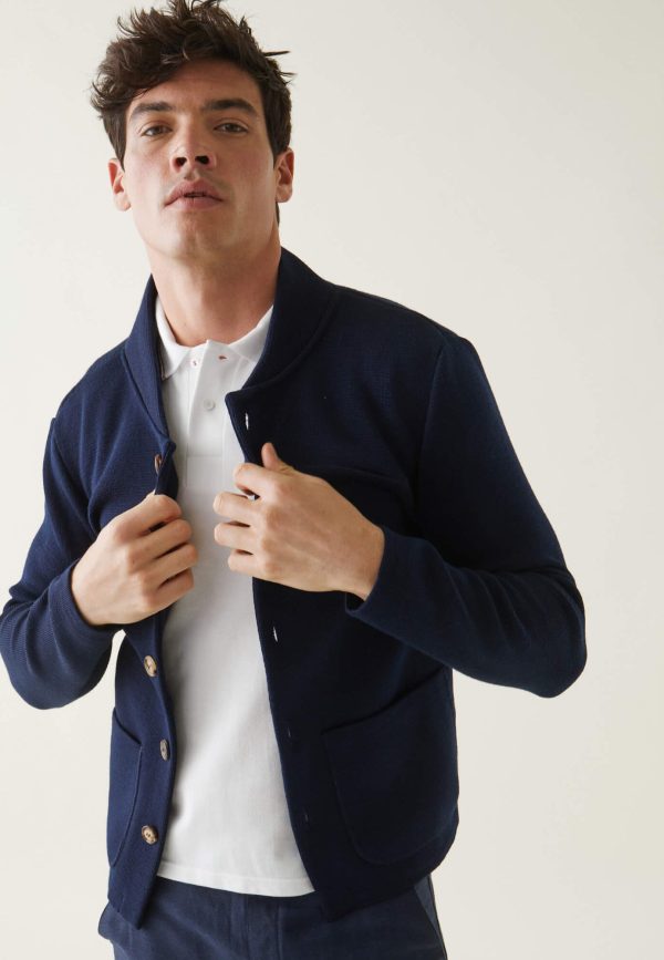 Veste en maille - Eloi Marine