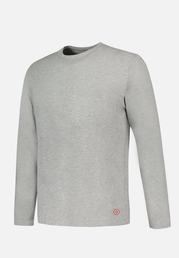 T-shirt manches longues en coton - Superbe Gris Chine