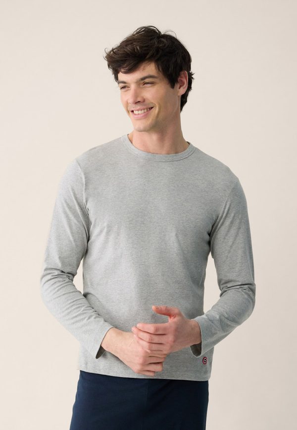 T-shirt manches longues en coton - Superbe Gris Chine – Image 2