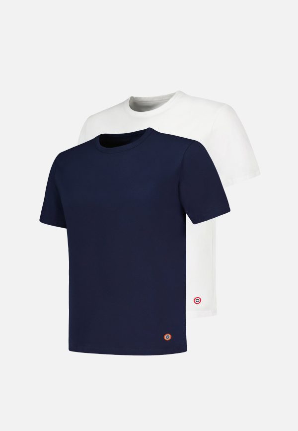 T-shirts manches courtes en coton - Duo de Formidable Marine Blanc