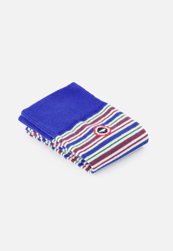 Chaussettes mi-hautes mixtes en coton - Lucas Rayure Matelas Purple Emeraude – Image 2
