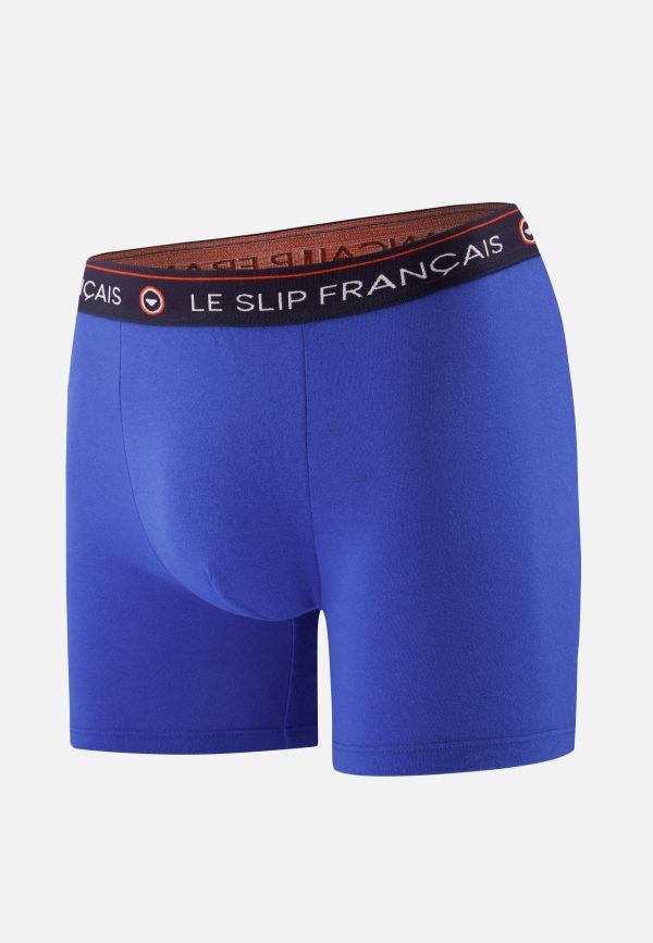 Boxer long en coton - Redoutable Long Bleu Eblouissant