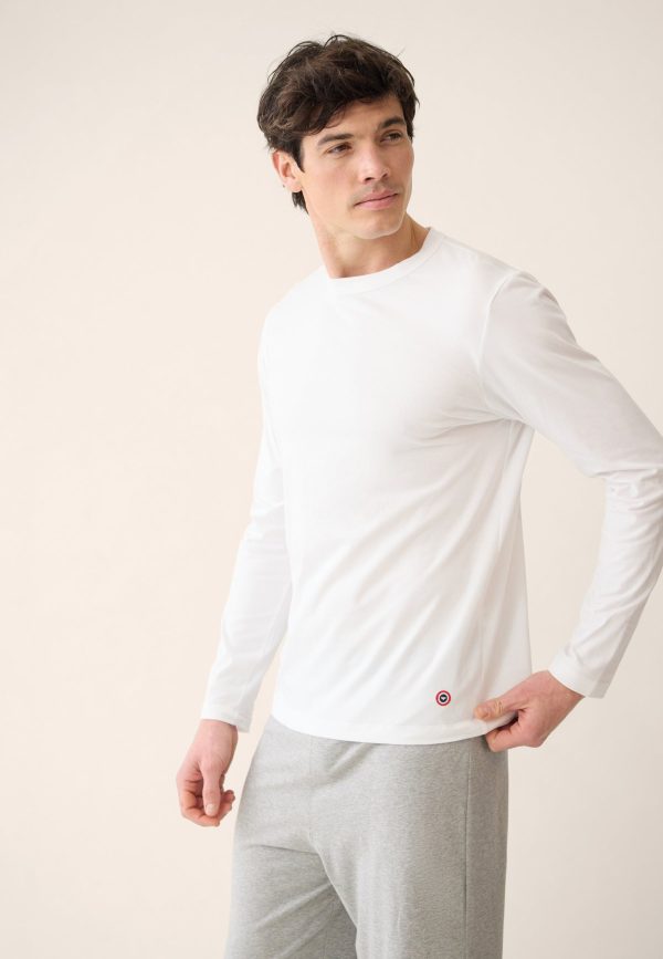 T-shirt manches longues en coton - Duo de Superbe Blanc Marine – Image 2