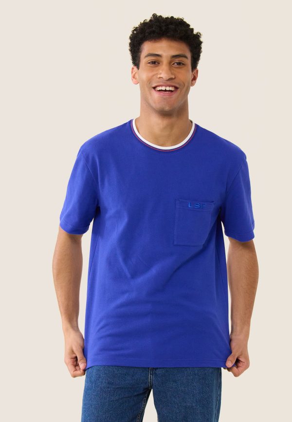 T-shirt en piqué en coton - Noa Bleu Éblouissant
