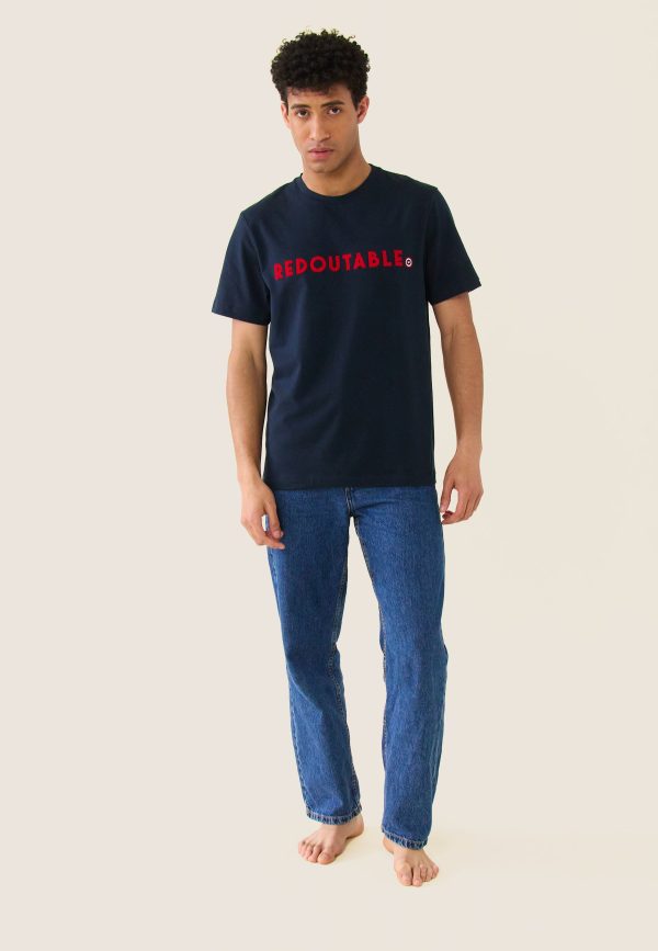 T-shirt mixte col rond en coton - Jean-P Marine