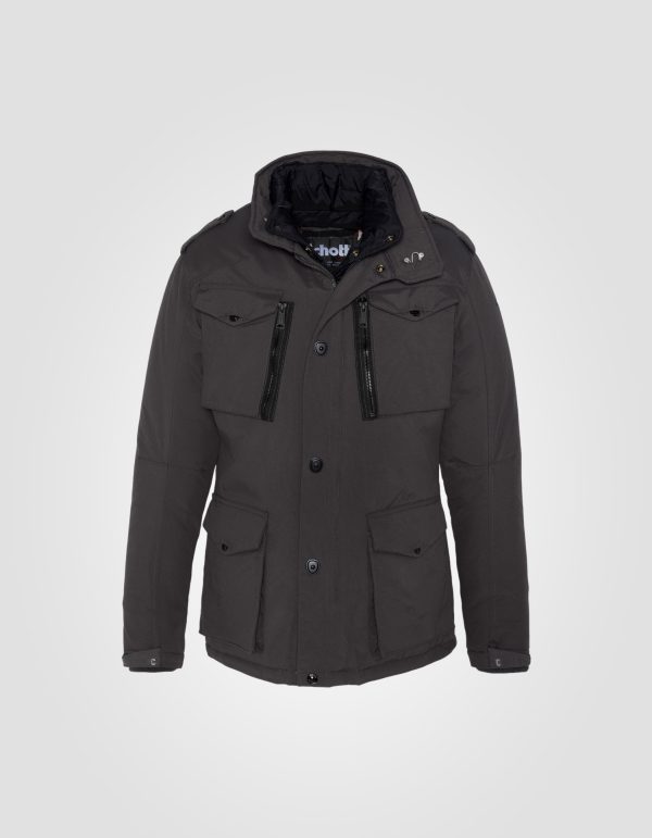 Veste army anthracite multipoches, plastron amovible, grande taille