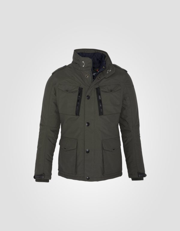 Veste army kaki multipoches, plastron amovible, grande taille – Image 2
