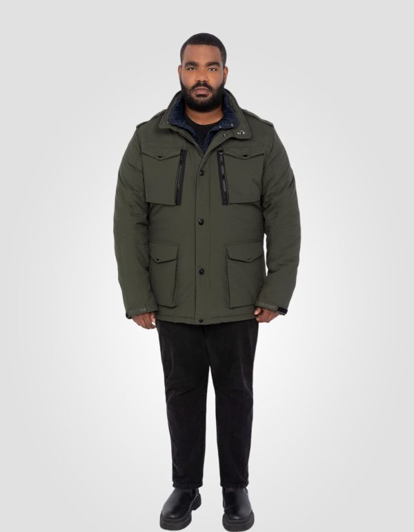 Veste army kaki multipoches, plastron amovible, grande taille