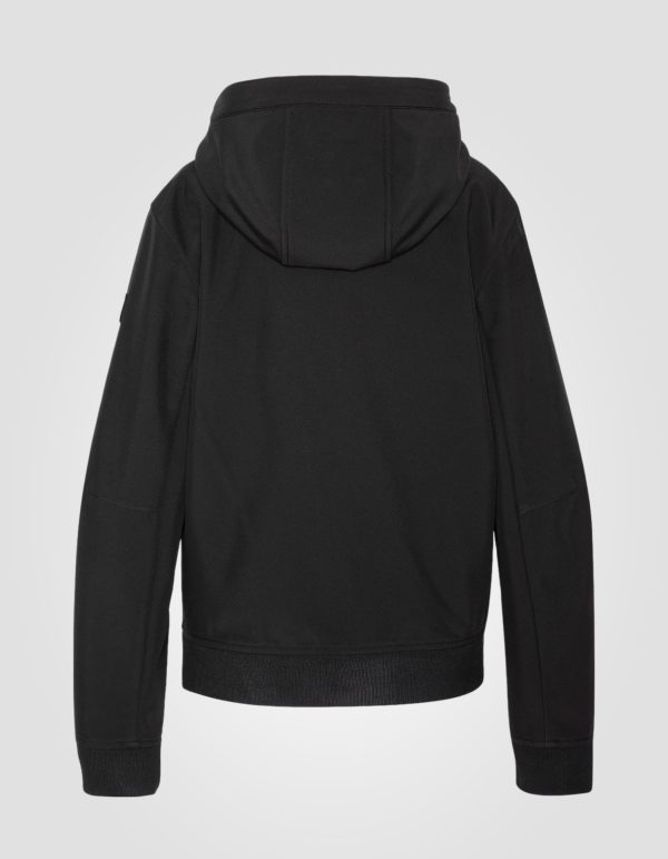 Blouson noir softshell à capuche – Image 2