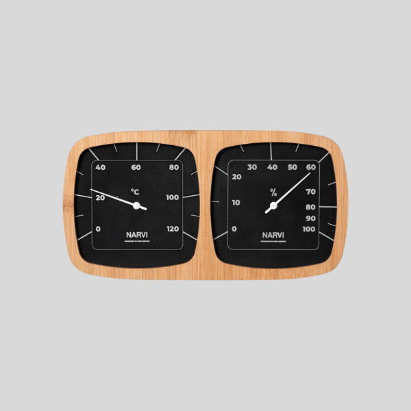 Thermomètre Hygromètre Narvi Black pour Sauna