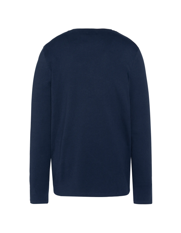 T-shirt bleu marine à manches longues brodé – Image 2
