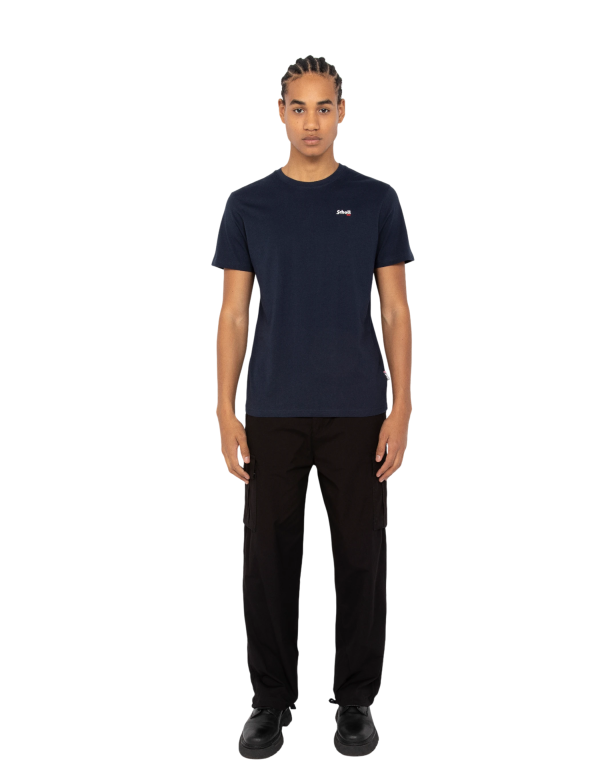 T-shirt col rond bleu marine