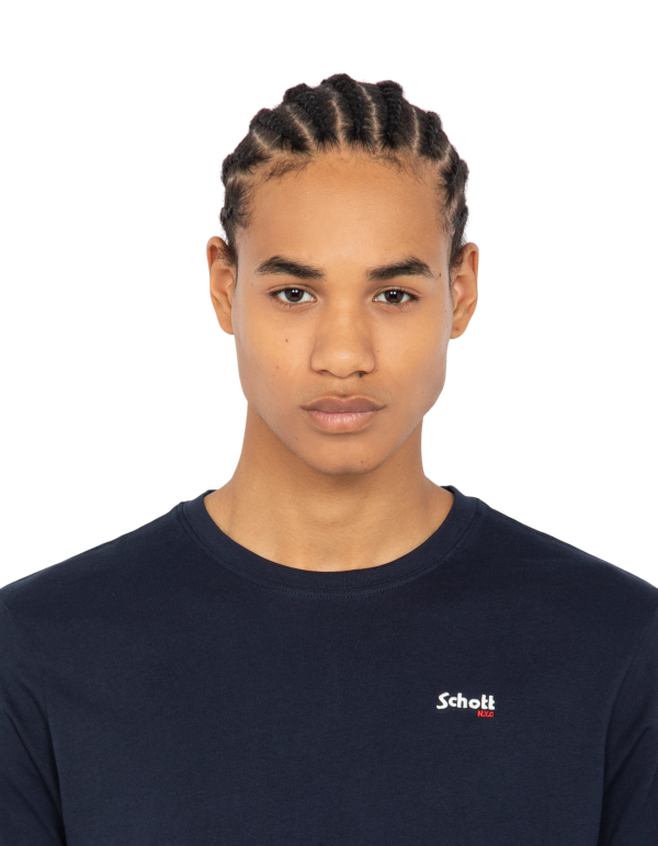 T-shirt col rond bleu marine – Image 2