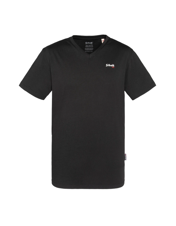 T-shirt col V noir – Image 2