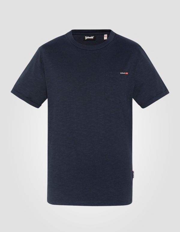 T-shirt bleu marine effet flammé