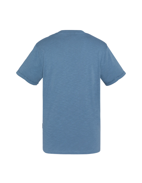 T-shirt bleu acier effet flammé – Image 2