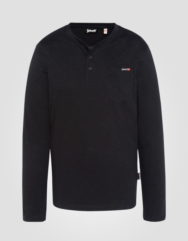 T-shirt noir manches longues effet flammé – Image 2
