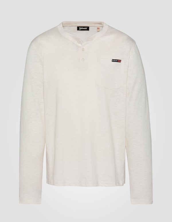 T-shirt blanc manches longues effet flammé