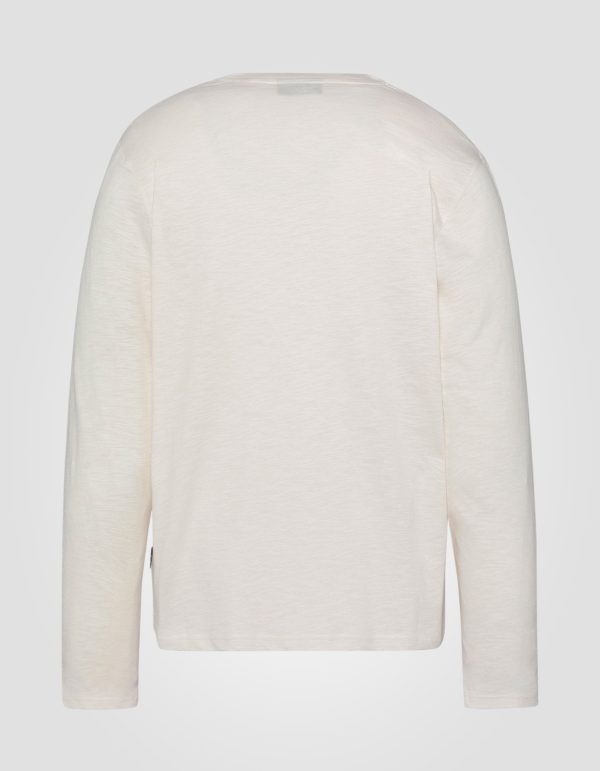 T-shirt blanc manches longues effet flammé – Image 2