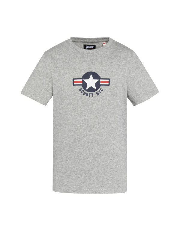 T-shirt gris chiné imprimé enfant