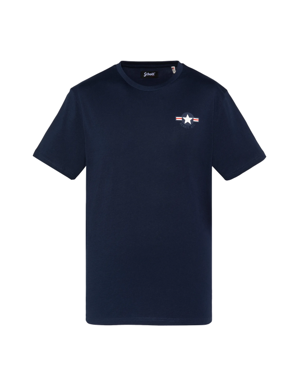 T-shirt bleu marine imprimé