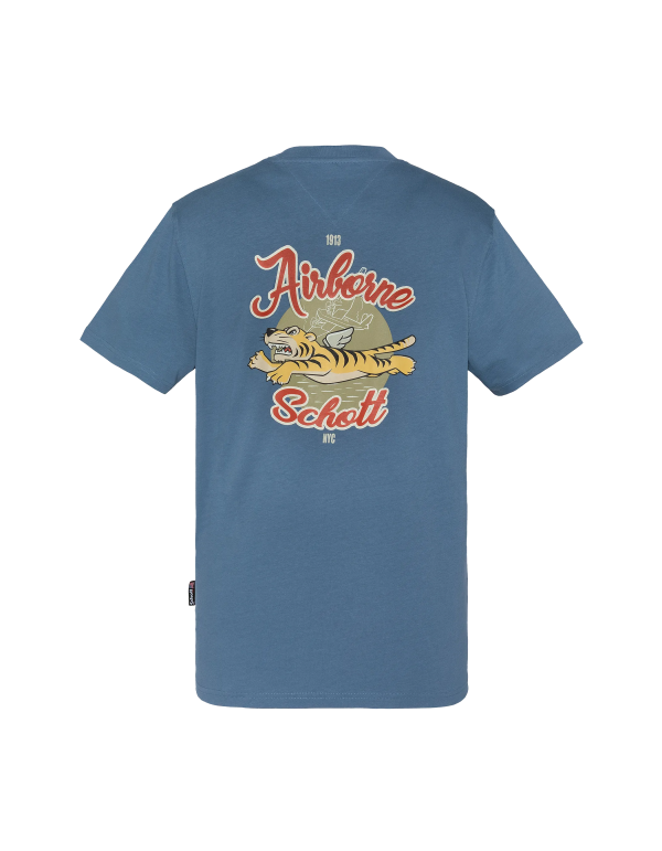 T-shirt bleu acier cartoon army – Image 2