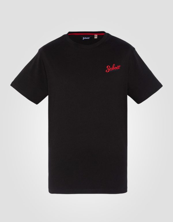 T-shirt noir imprimé poitrine
