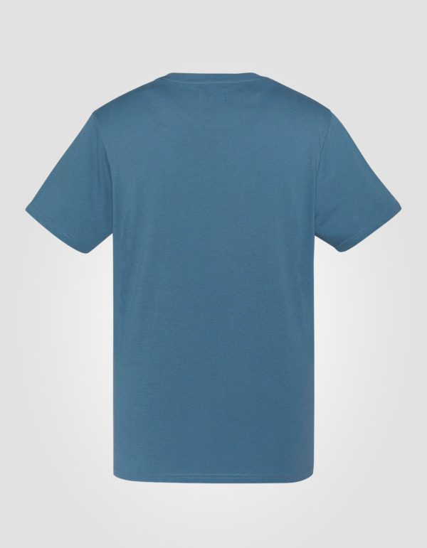 T-shirt bleu jean imprimé poitrine – Image 2