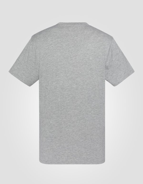 T-shirt gris chiné imprimé poitrine – Image 2