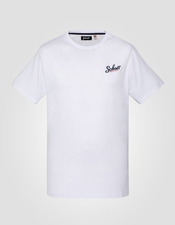 T-shirt blanc imprimé poitrine