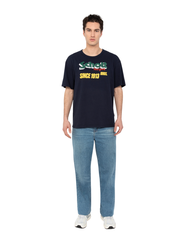 T-shirt rétro bleu marine