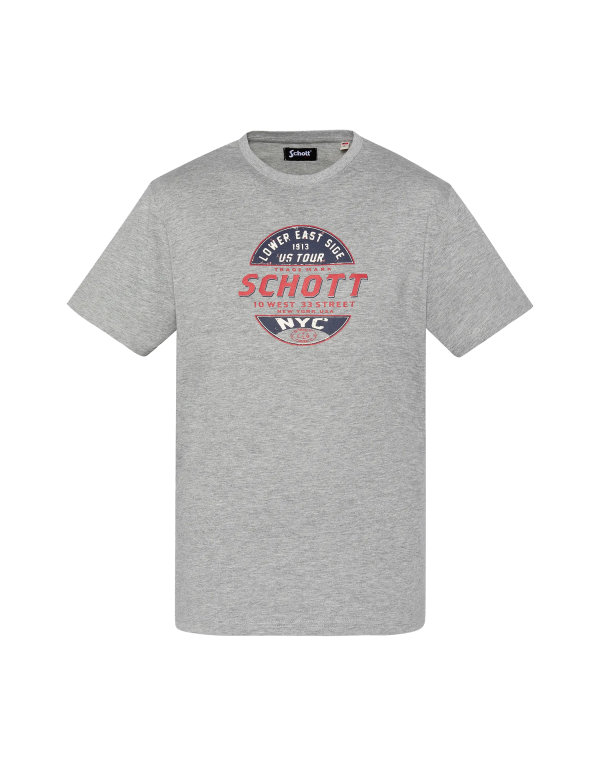 T-shirt gris chiné imprimé