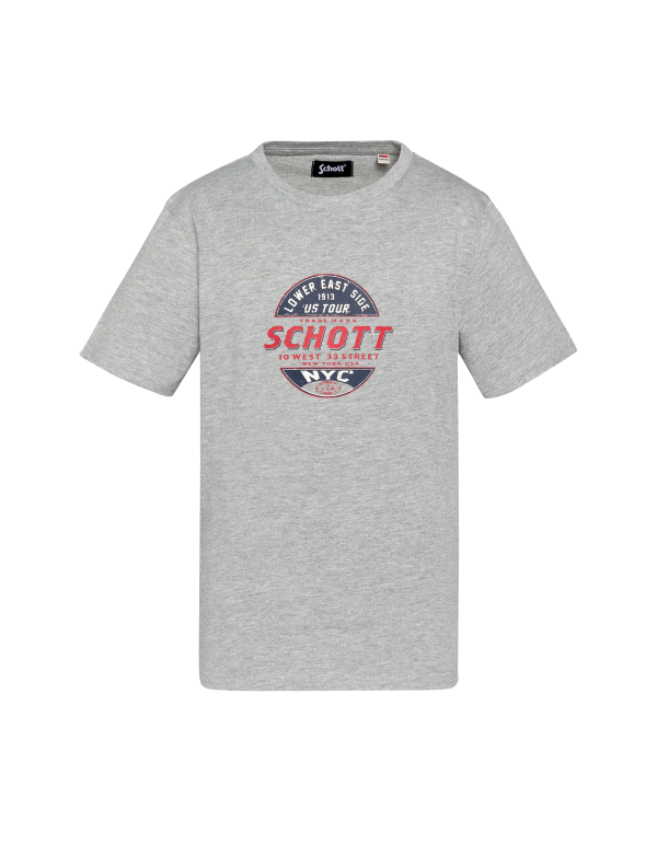 T-shirt gris chiné imprimé enfant