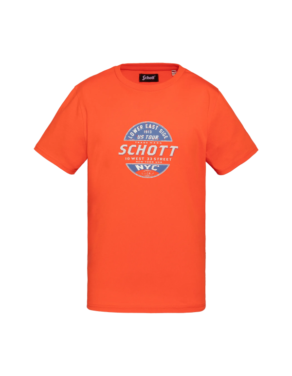 T-shirt orange imprimé enfant