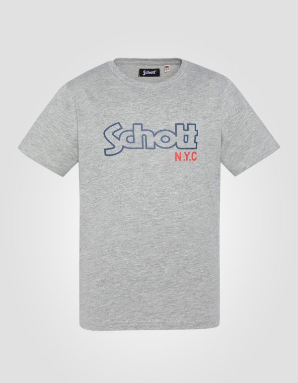 T-shirt imprimé gris chiné enfant