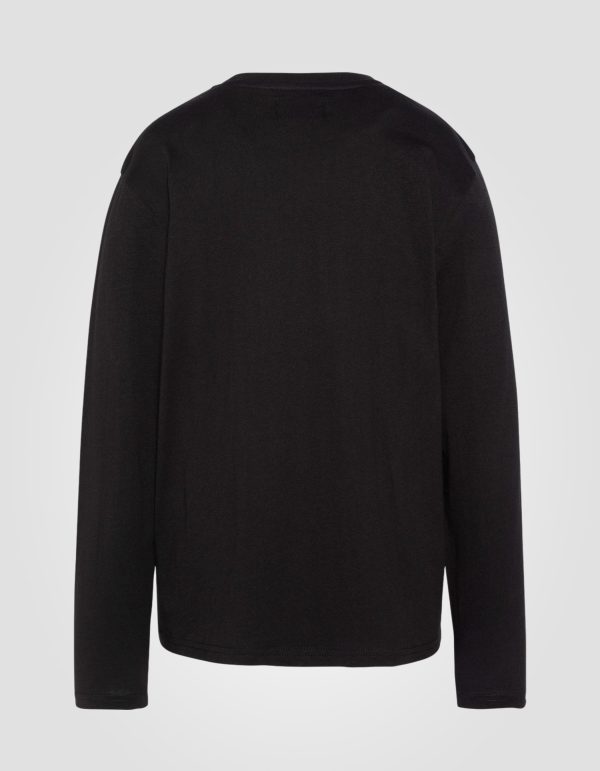 T-shirt imprimé noir à manches longues – Image 2