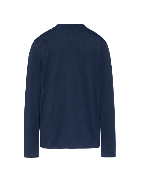 T-shirt imprimé bleu marine à manches longues – Image 2