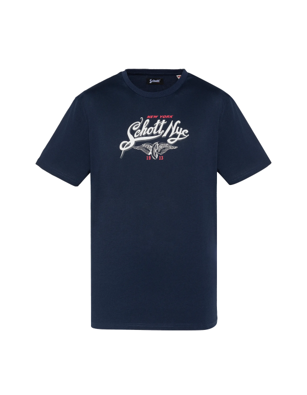 T-shirt bleu marine imprimé
